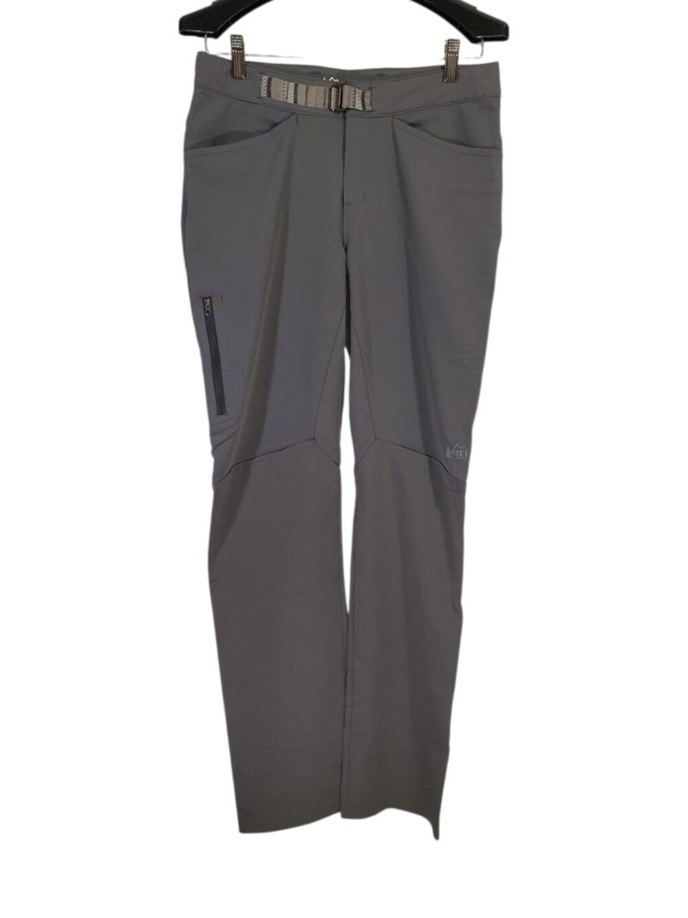 REI Co-op Activator V2 Softshell Pants Women's 8 Gray Belted Nylon Blend Hiking